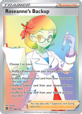 POKEMON TCG - Roseanne's Backup (Secret) 180/172 SWSH09 Brilliant Stars - Secret Rare