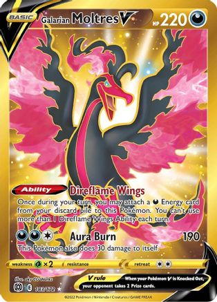POKEMON TCG - Galarian Moltres V (Secret) 183/172 SWSH09 Brilliant Stars - Secret Rare