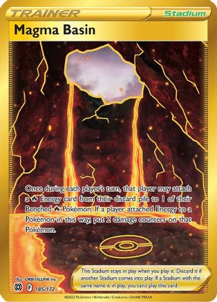 POKEMON TCG - Magma Basin (Secret) 185/172 SWSH09 Brilliant Stars - Secret Rare