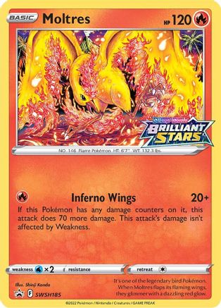 POKEMON TCG - Moltres SWSH185 SWSH Sword & Shield Promo Cards - Promo