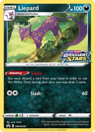 POKEMON TCG - Liepard SWSH187 SWSH Sword & Shield Promo Cards - Promo