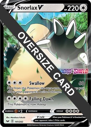 POKEMON TCG - Snorlax V - 141/202/202 Jumbo Cards - Promo