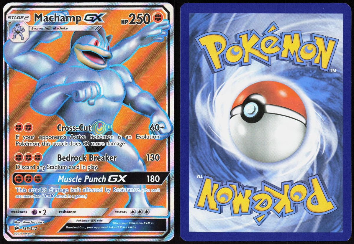 MACHAMP GX 135/147 BURNING SHADOWS POKEMON ULTRA RARE HOLO LP