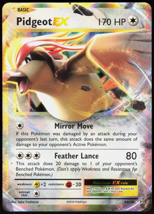 PIDGEOT EX 64/108 EVOLUTIONS POKEMON EX RARE HOLO NM