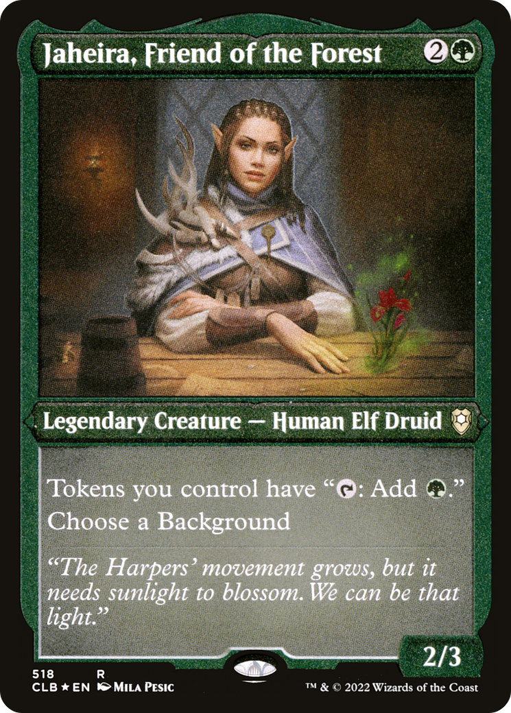 MAGIC: THE GATHERING  - Jaheira, Friend of the Forest (Foil Etched) (CLB-518) - Commander Legends: Battle for Baldur's Gate Foil