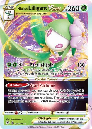 POKEMON TCG - Hisuian Lilligant VSTAR 018/189 SWSH10 Astral Radiance - Ultra Rare