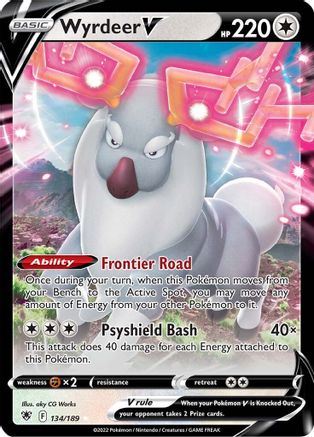 POKEMON TCG - Wyrdeer V 134/189 SWSH10 Astral Radiance - Ultra Rare