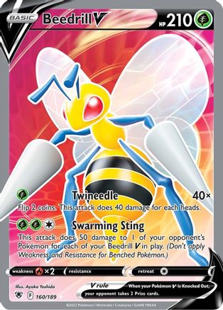 POKEMON TCG - Beedrill V (Full Art) 160/189 SWSH10 Astral Radiance - Ultra Rare
