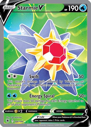 POKEMON TCG - Starmie V (Full Art) 166/189 SWSH10 Astral Radiance - Ultra Rare