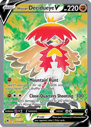 POKEMON TCG - Hisuian Decidueye V (Full Art) 173/189 SWSH10 Astral Radiance - Ultra Rare