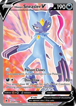 POKEMON TCG - Hisuian Sneasler V (Full Art) 174/189 SWSH10 Astral Radiance - Ultra Rare