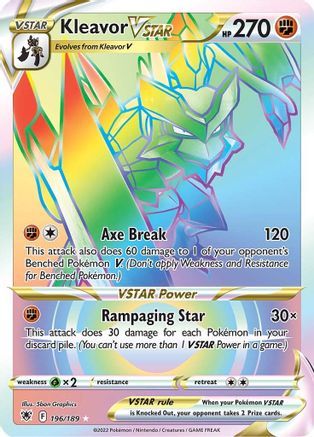 POKEMON TCG - Kleavor VSTAR (Secret) 196/189 SWSH10 Astral Radiance - Secret Rare