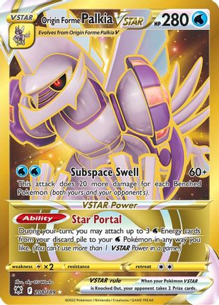 POKEMON TCG - Origin Forme Palkia VSTAR (Secret) (208) 208/189 SWSH10 Astral Radiance - Secret Rare