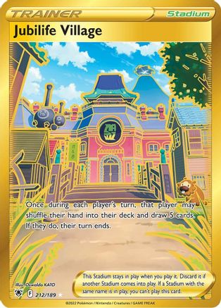POKEMON TCG - Jubilife Village (Secret) 212/189 SWSH10 Astral Radiance - Secret Rare