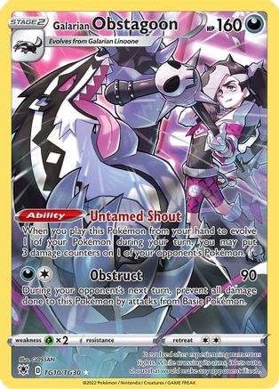 POKEMON TCG - Galarian Obstagoon TG10/TG30 SWSH10 Astral Radiance Trainer Gallery - Ultra Rare