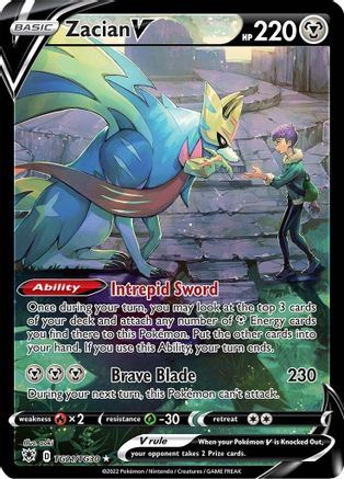 POKEMON TCG - Zacian V TG21/TG30 SWSH10 Astral Radiance Trainer Gallery - Ultra Rare