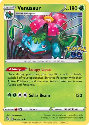 POKEMON TCG - Venusaur 003 Pokemon GO - Holo Rare