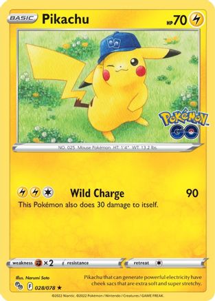 POKEMON TCG - Pikachu (28) 028 Pokemon GO - Holo Rare