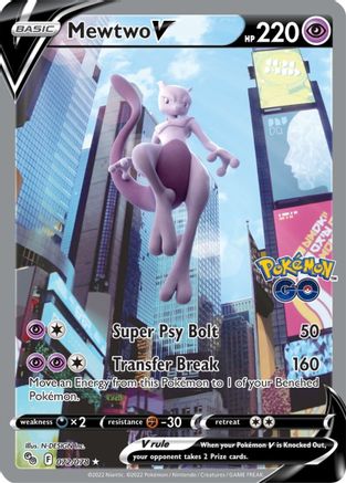 POKEMON TCG - Mewtwo V (Alternate Full Art) 072/078 Pokemon GO - Ultra Rare