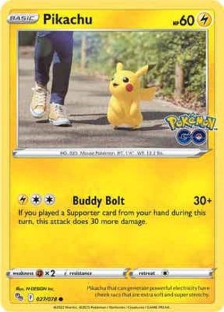 POKEMON TCG - Pikachu (27) 027 Pokemon GO - Common