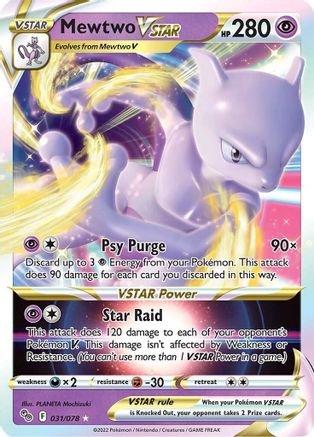 POKEMON TCG - Mewtwo VSTAR 031/078 Pokemon GO - Ultra Rare