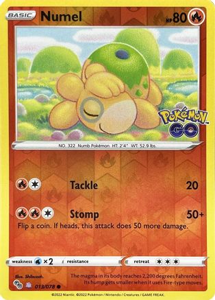 POKEMON TCG - Numel (Peelable Ditto) 013/078 Pokemon GO - Common