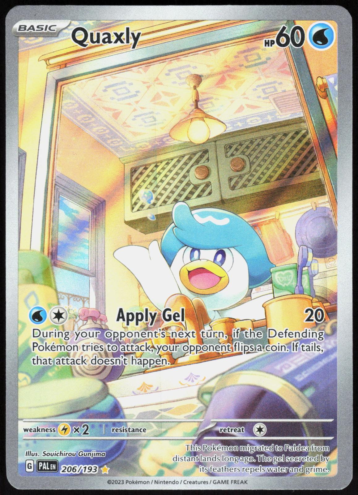 QUAXLY 206/193 PALDEA EVOLVED POKEMON ILLUSTRATION RARE HOLO LP
