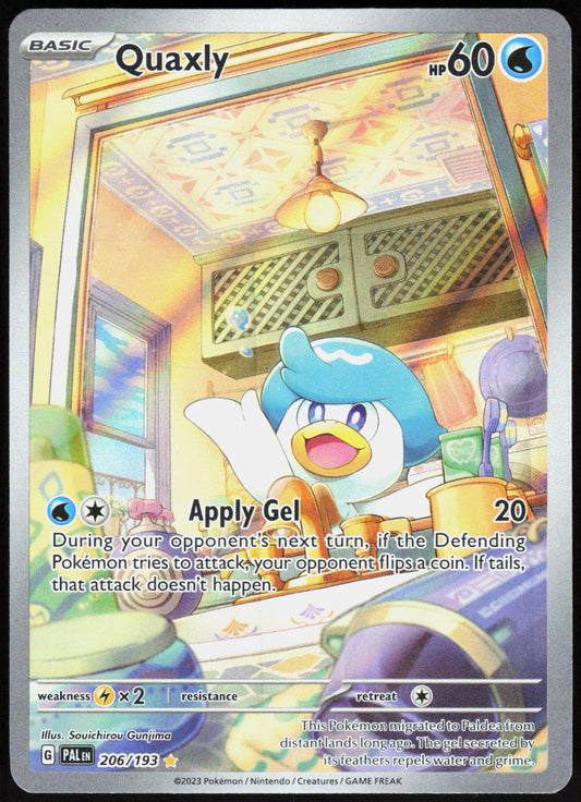 QUAXLY 206/193 PALDEA EVOLVED POKEMON ILLUSTRATION RARE HOLO LP