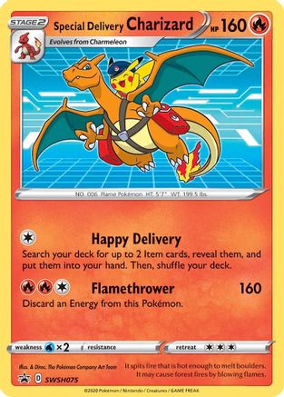 POKEMON TCG - Special Delivery Charizard SWSH075 SWSH Sword & Shield Promo Cards - Promo