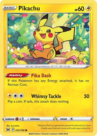 POKEMON TCG - Pikachu 052 SWSH11 Lost Origin - Common
