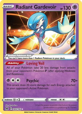 POKEMON TCG - Radiant Gardevoir 069/196 SWSH11 Lost Origin - Radiant Rare