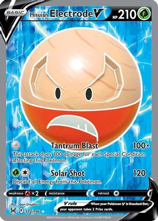 POKEMON TCG - Hisuian Electrode V (Full Art) 172/196 SWSH11 Lost Origin - Ultra Rare