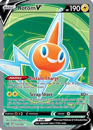 POKEMON TCG - Rotom V (Full Art) 176/196 SWSH11 Lost Origin - Ultra Rare