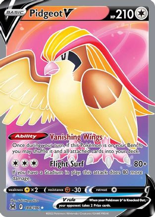 POKEMON TCG - Pidgeot V (Full Art) 188/196 SWSH11 Lost Origin - Ultra Rare