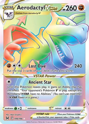 POKEMON TCG - Aerodactyl VSTAR (Secret) 199/196 SWSH11 Lost Origin - Secret Rare