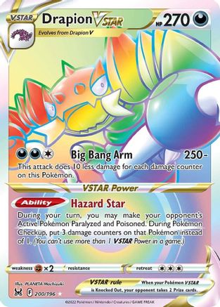 POKEMON TCG - Drapion VSTAR (Secret) 200/196 SWSH11 Lost Origin - Secret Rare