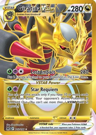 POKEMON TCG - Giratina VSTAR (212) (Secret) 212/196 SWSH11 Lost Origin - Secret Rare