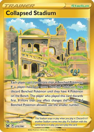 POKEMON TCG - Collapsed Stadium (Secret) 215/196 SWSH11 Lost Origin - Secret Rare