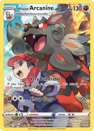 POKEMON TCG - Hisuian Arcanine TG08/TG30 SWSH11 Lost Origin Trainer Gallery - Ultra Rare