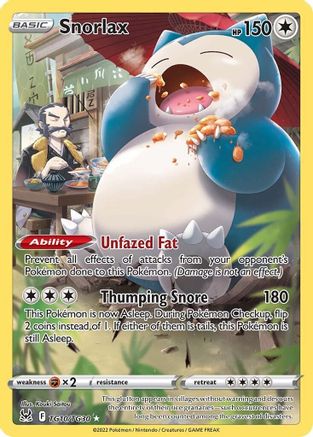POKEMON TCG - Snorlax TG10/TG30 SWSH11 Lost Origin Trainer Gallery - Ultra Rare
