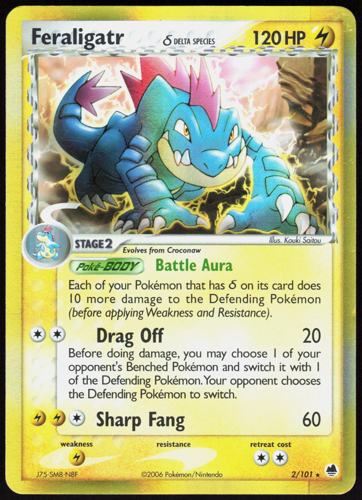 FERALIGATR Δ 2/101 DRAGON FRONTIERS POKEMON RARE HOLO LP