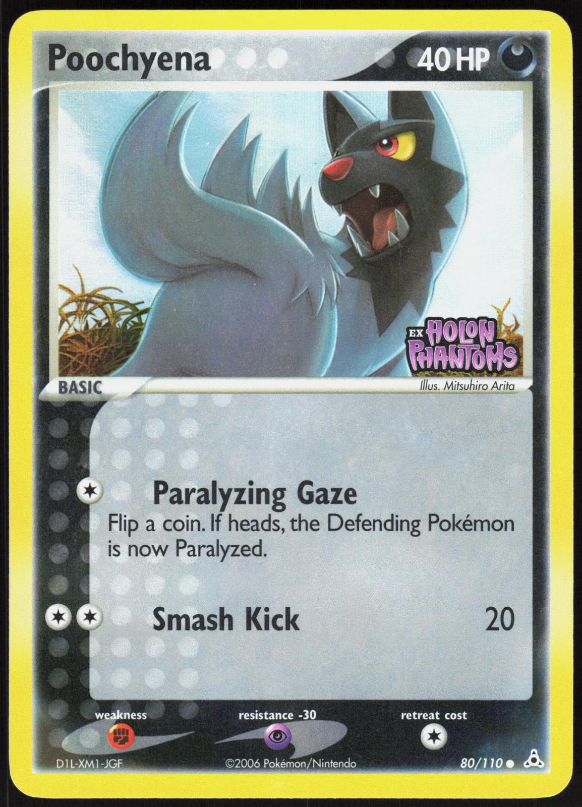 POOCHYENA 80/110 HOLON PHANTOMS POKEMON COMMON REVERSE HOLO LP
