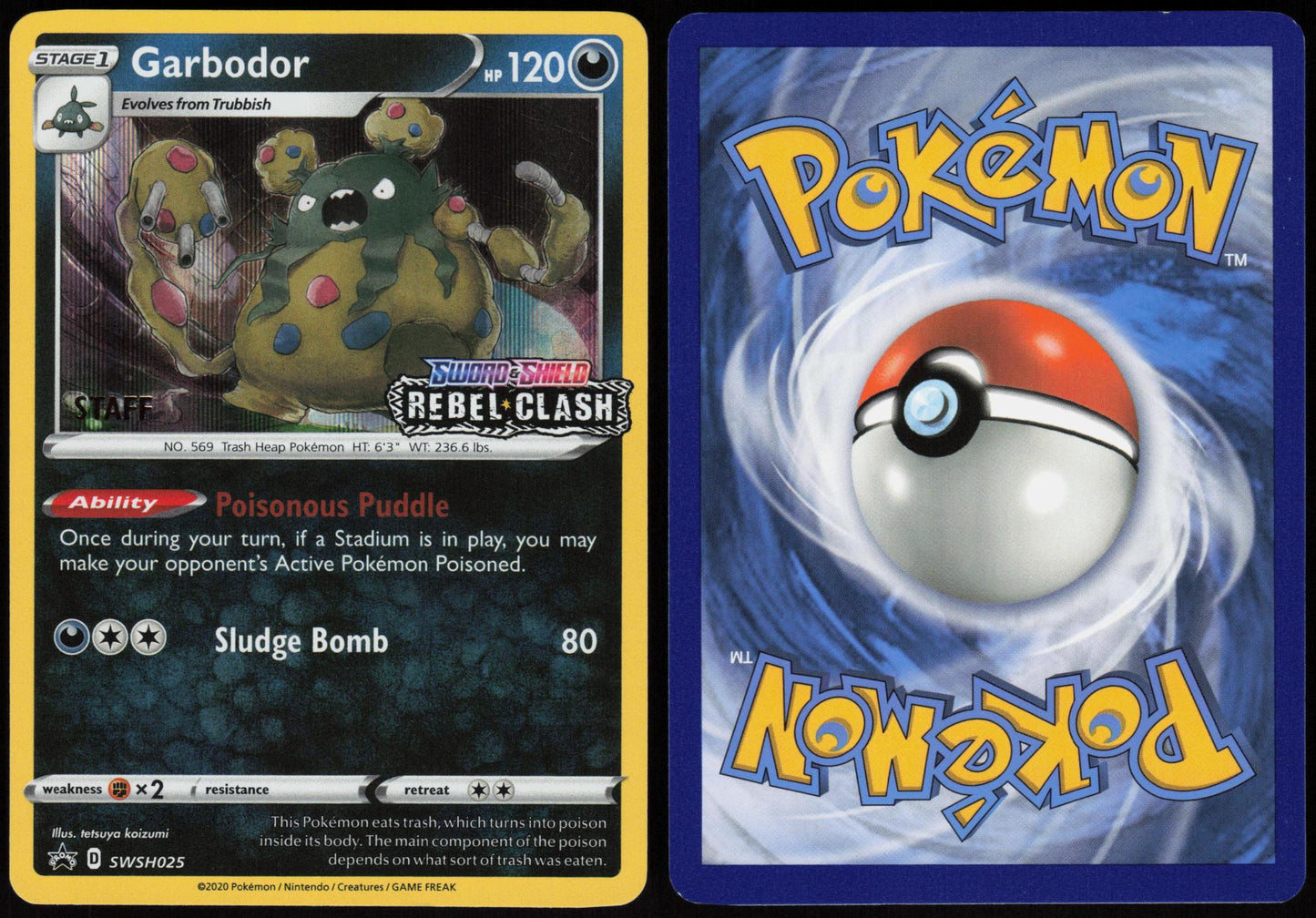GARBODOR (PRERELEASE) [STAFF] SWSH025 SWORD & SHIELD PROMO POKEMON PROMO HOLO NM
