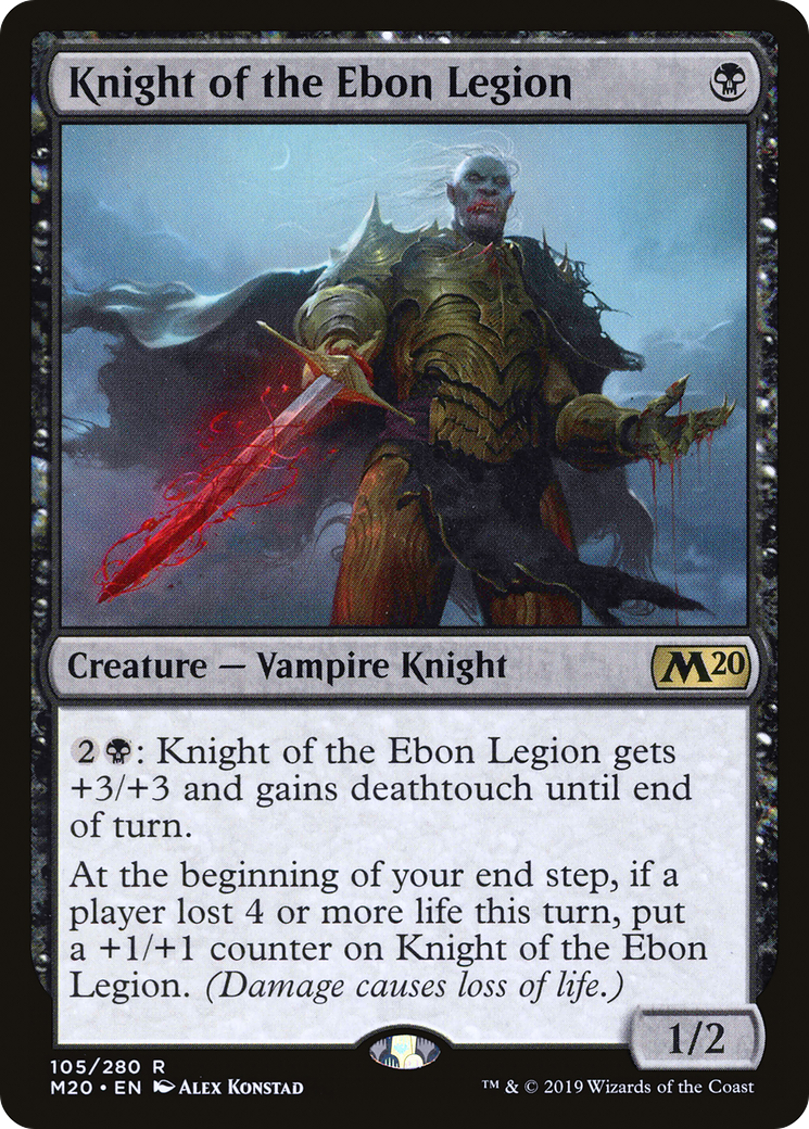 MAGIC: THE GATHERING  - Knight of the Ebon Legion (M20-105) - Core Set 2020