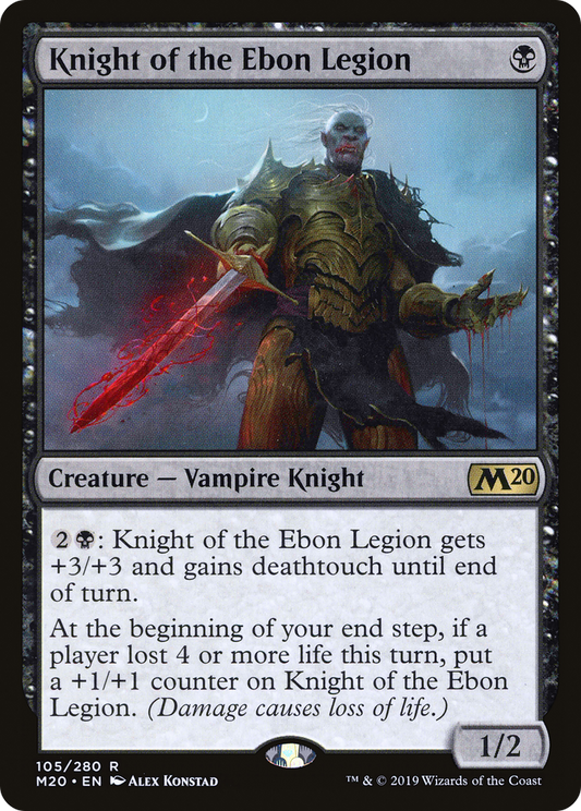 MAGIC: THE GATHERING  - Knight of the Ebon Legion (M20-105) - Core Set 2020