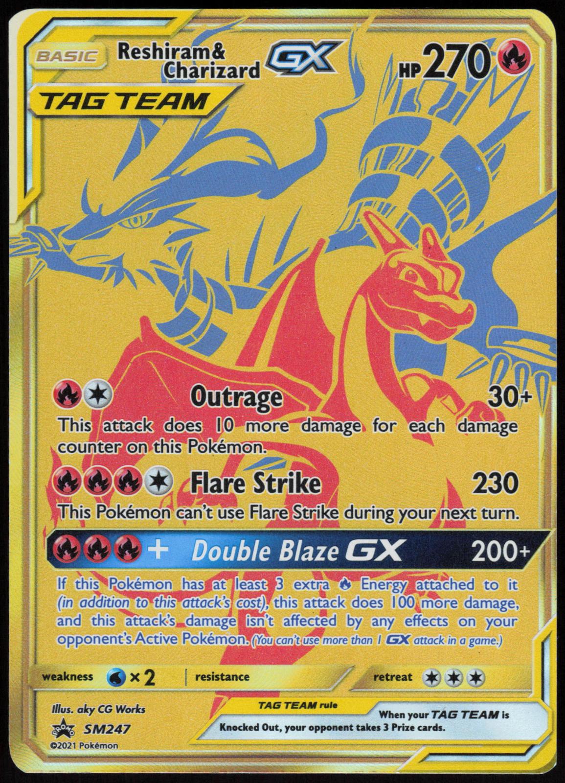RESHIRAM & CHARIZARD GX - SM247 SUN & MOON PROMO POKEMON PROMO HOLO LP