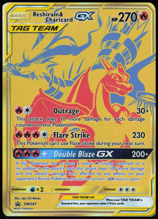 RESHIRAM & CHARIZARD GX - SM247 SUN & MOON PROMO POKEMON PROMO HOLO LP