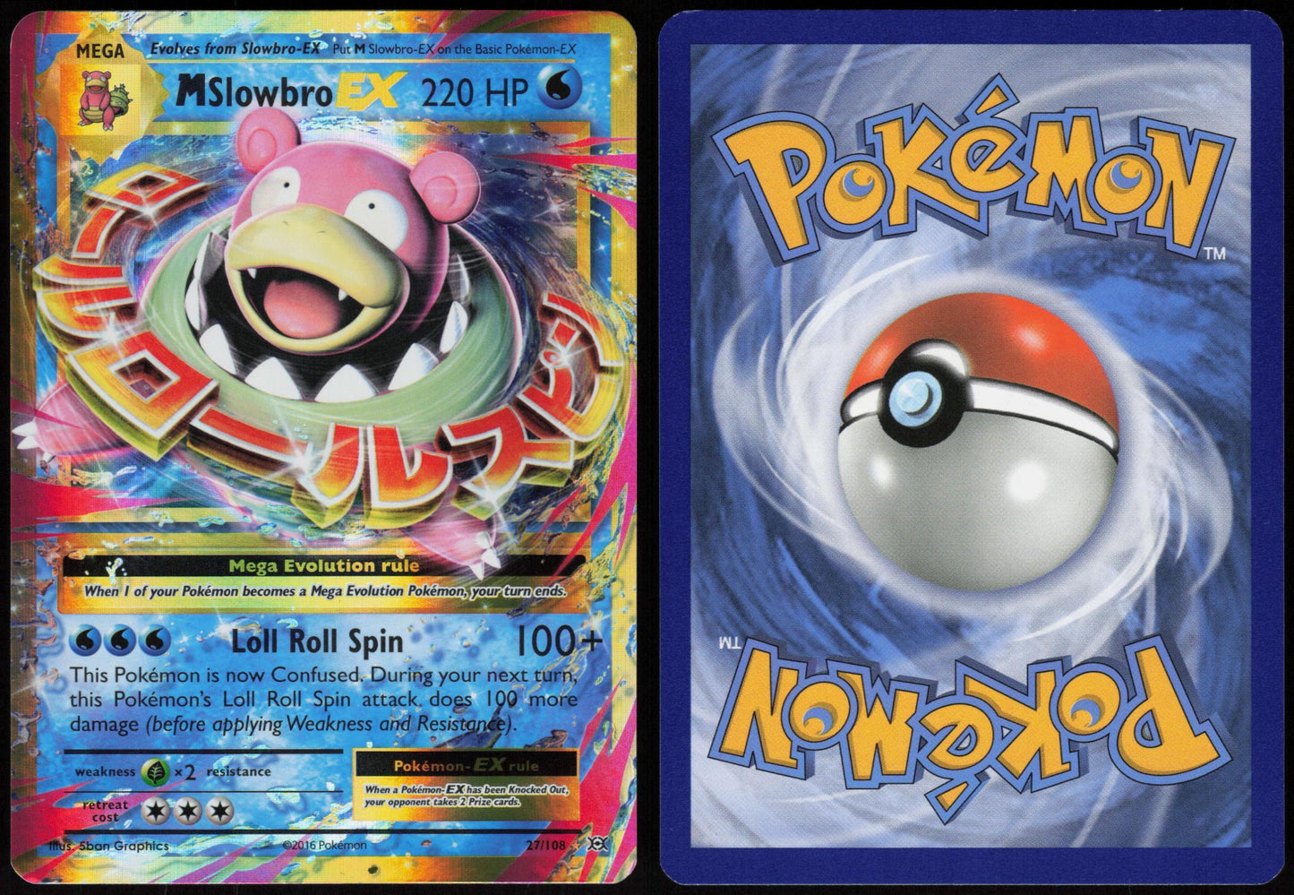 M SLOWBRO EX 27/108 EVOLUTIONS POKEMON EX RARE HOLO LP