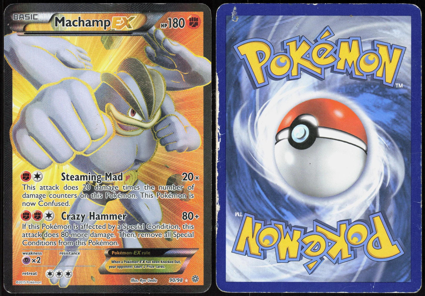 MACHAMP EX 90/98 ANCIENT ORIGINS POKEMON ULTRA RARE HOLO HP