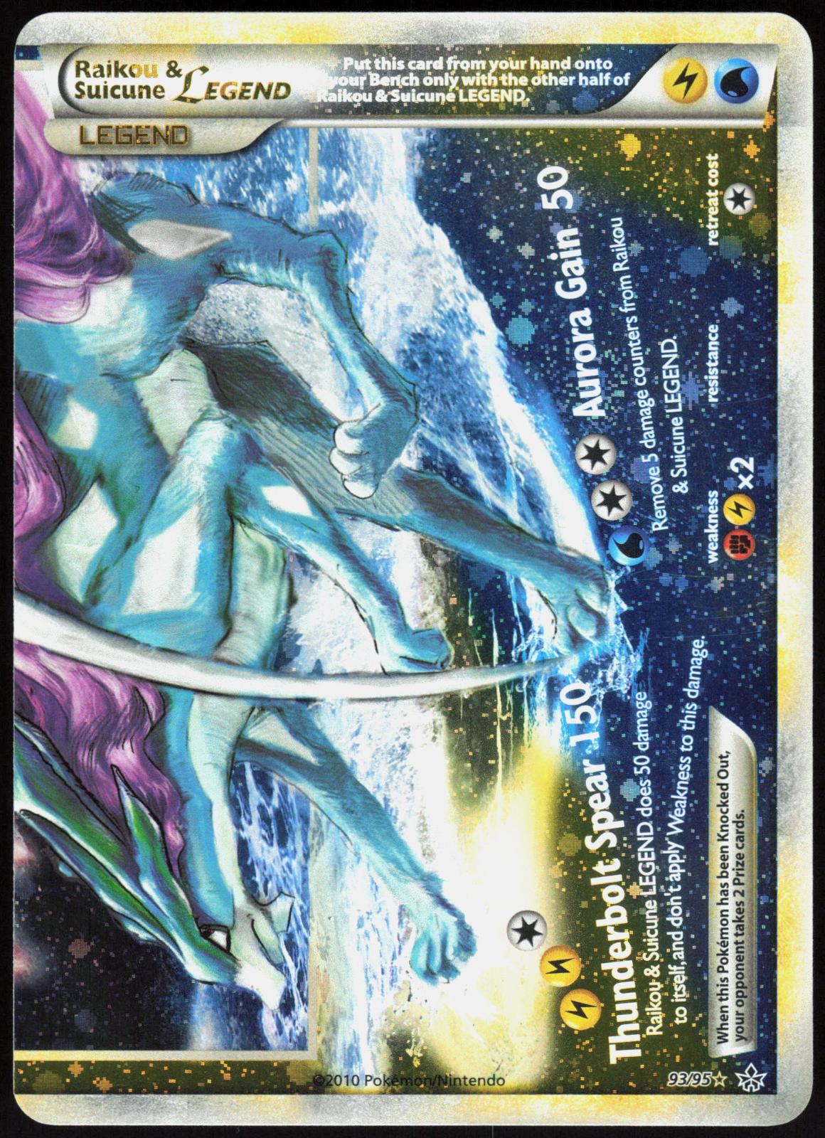 RAIKOU & SUICUNE LEGEND 93/95 HGSS UNLEASHED POKEMON LEGEND HOLO LP